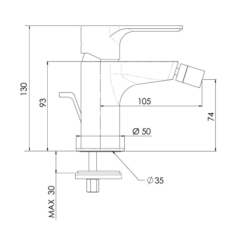 Miscelatore bidet con scarico serie Energy