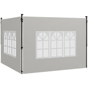 Set 2 Pareti Laterali per Gazebo con Finestre ¨C Xylo ¨C PE Bianco 293x193 cm
