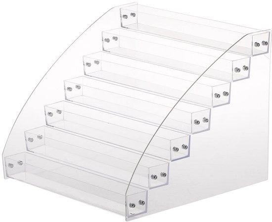Display stand per lattine di smalto - Organizzatore in acrilico - Facile da installare - Translucido - Multifunzionale - Adatto per 7 strati - 31 x 31 cm
