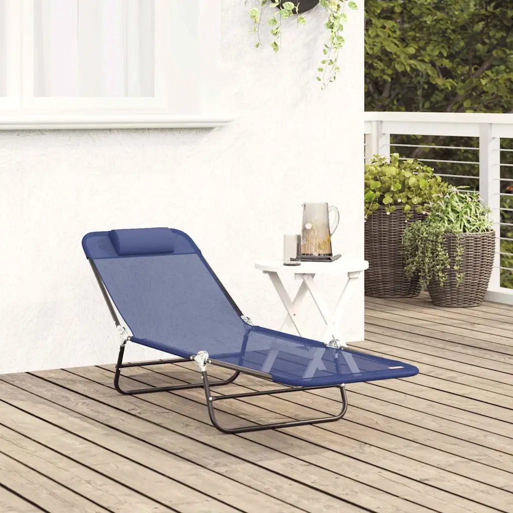 Lettino prendisole pieghevole Blu navy 182 x 55 x 85,5 cm 42003154