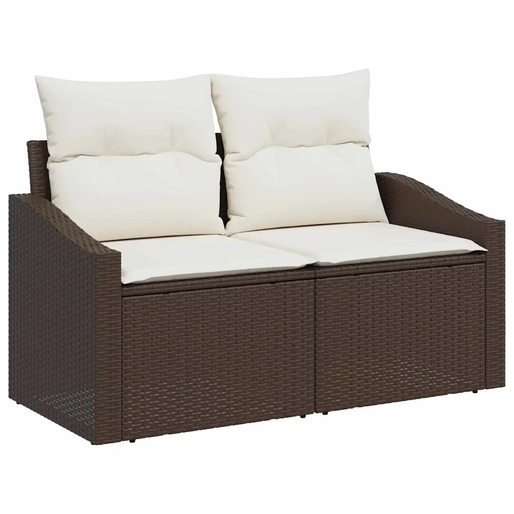 Set di divani con cuscino 6 pcs Marrone polyrattan
