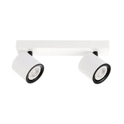 Faretto soffitto doppio bianco/nero orientabile GU10 2x35W