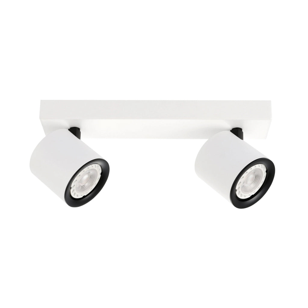 Faretto soffitto doppio bianco/nero orientabile GU10 2x35W