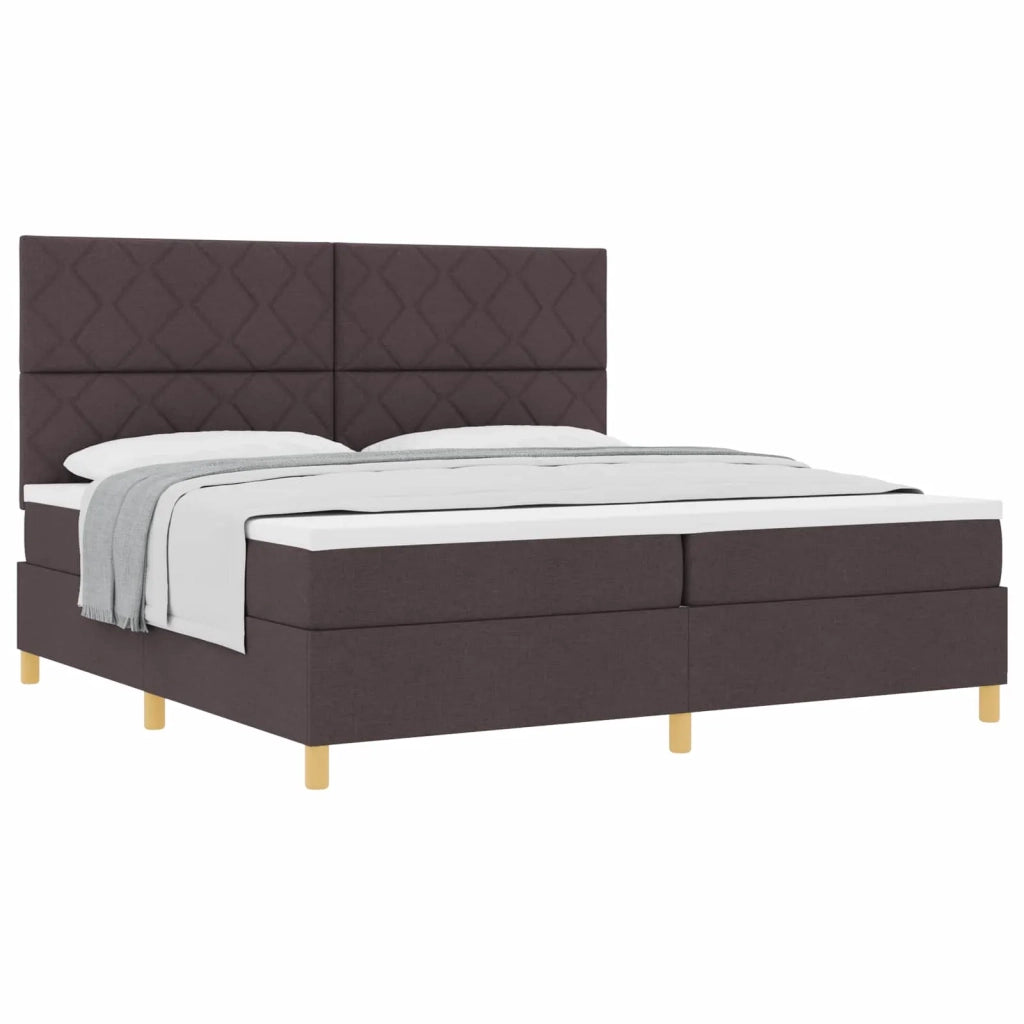 Letto a molle con materasso Marrone Scuro 200 x 200 cm Tessuto 3339724