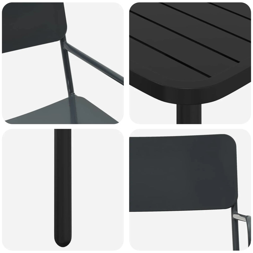Set da pranzo 7 pz Antracite Acciaio 3422856