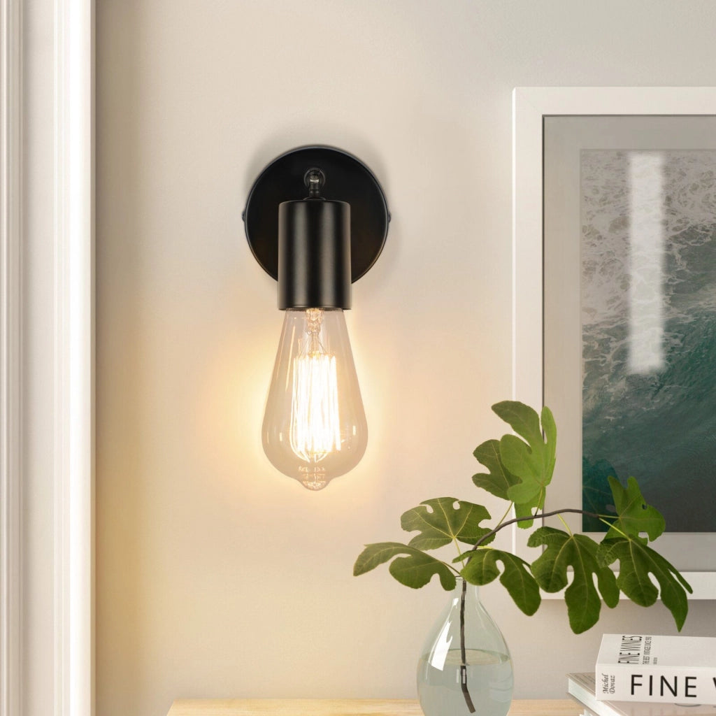 ZMH Faretto da soffitto LED neri 1 fiamma E27 vintage