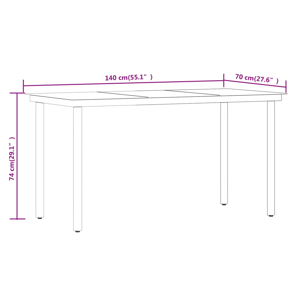 Set da Pranzo da Giardino 5 pz con Cuscini Nero 3099427