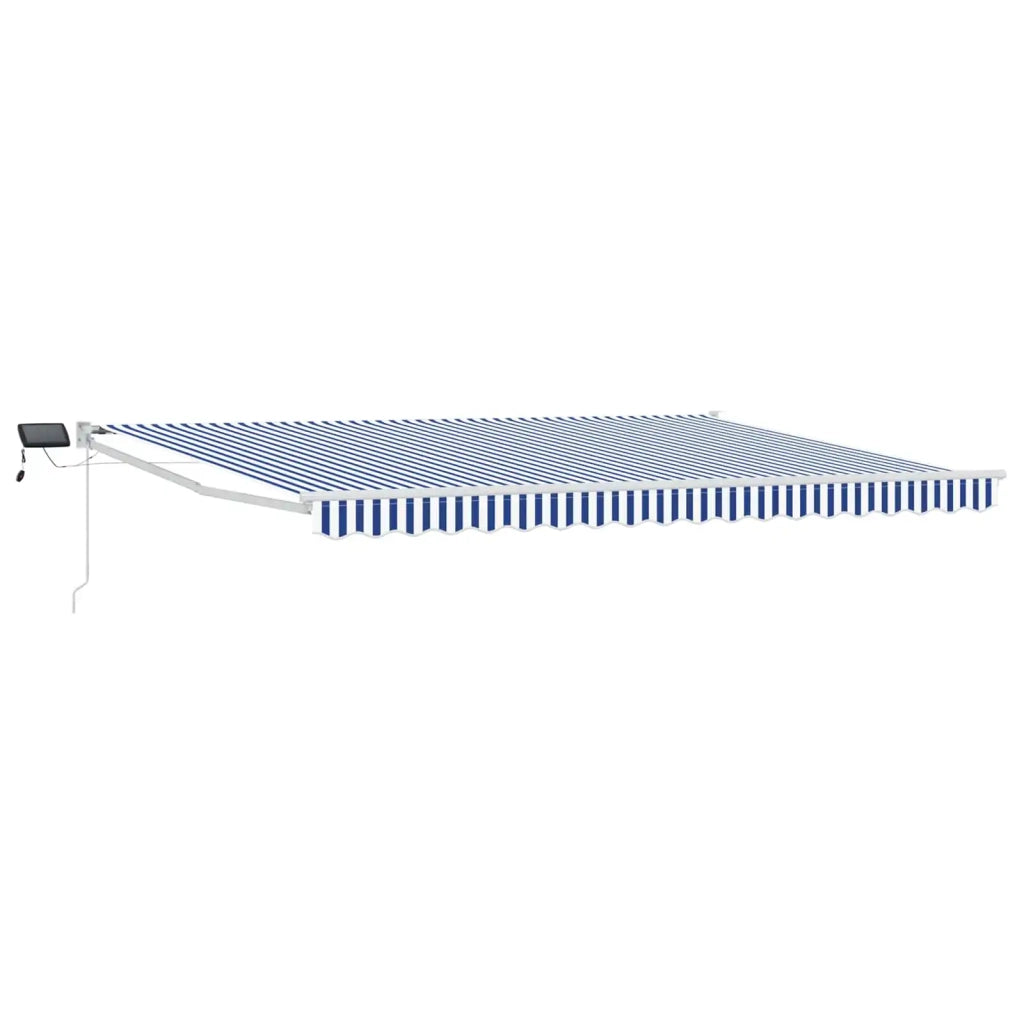 Tenda retrattile manuale con LED Blu e Bianco 4 × 3 m 3419284