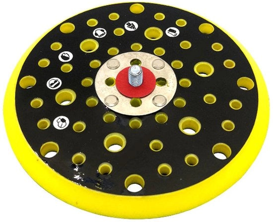 Schuurschijf 150 mm - 54 fori - Cinturino adesivo - Compatibile con Ceros Deros - Materiale ABS di alta qualità - Piastra schiuma duratura - Piastra schiuma per abrasione