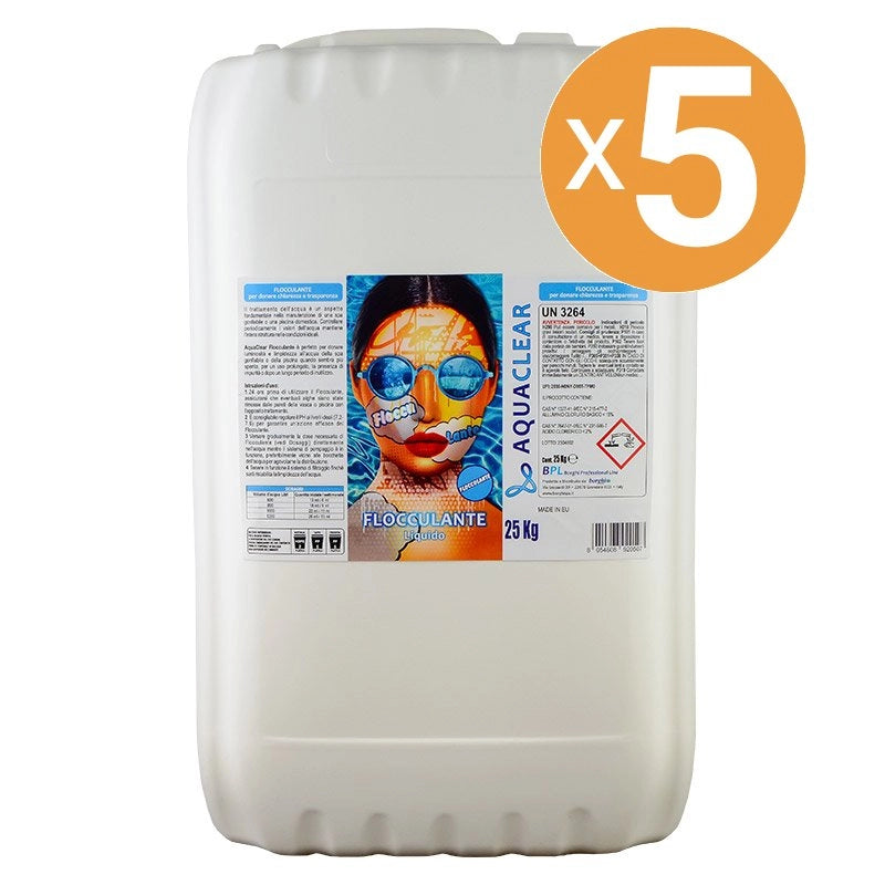 Flocculante liquido effetto schiarente per piscina AQUACLEAR Quantità confezione: 5 confezioni