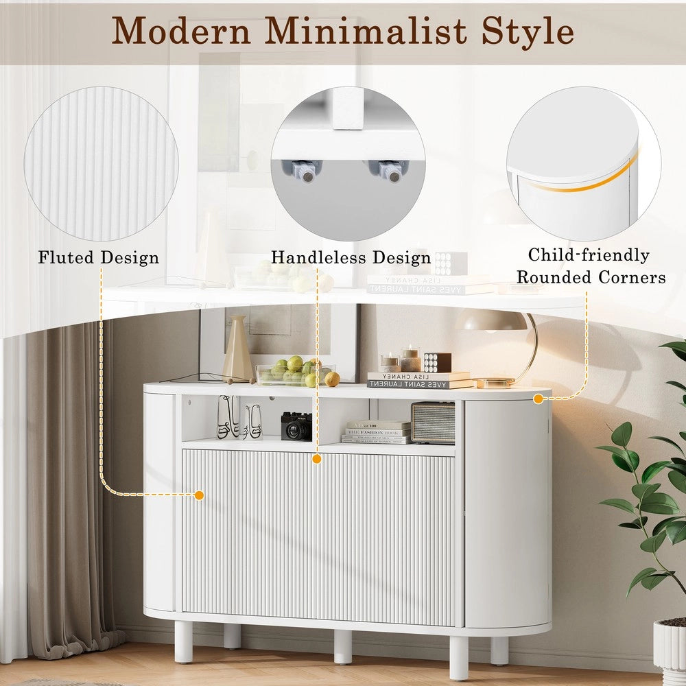 Sideboard Multiuso con Ante e Ripiani ¨C MINIMAL ¨C Bianco