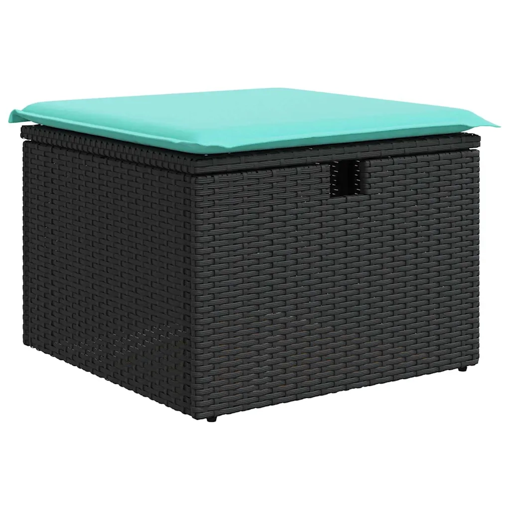 Set Divano da Giardino con cuscino 8 pcs Nero polyrattan 3360036