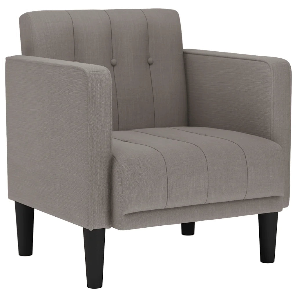 Divano Poltrona | Sedia con Braccioli Tortora 53 cm in Tessuto