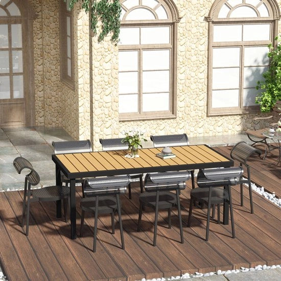 Tavolo da pranzo - Alluminio - Plastica - 8 Persone - Naturale