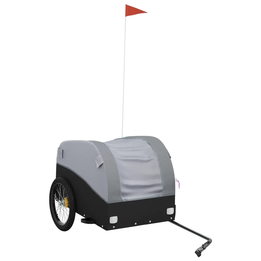 Rimorchio da Bici Nero e Grigio 45 kg in Ferro 94133