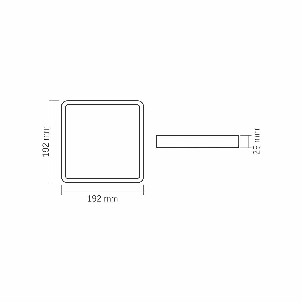 Plafoniera LED quadrata nera 15W 1850lm CCT 19,2cm Videx