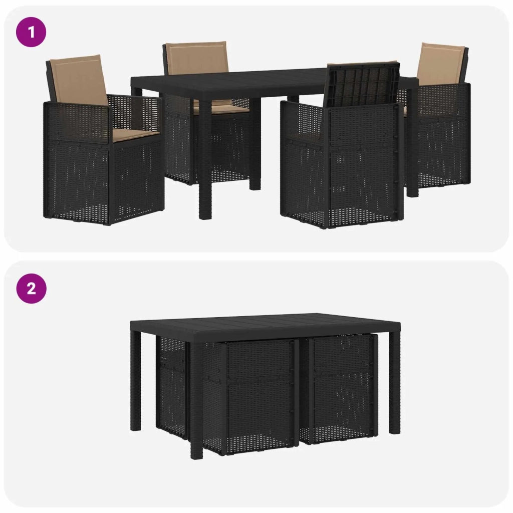 Set da Pranzo per Giardino 5 pcs Antracite e Tortora PP 3430057