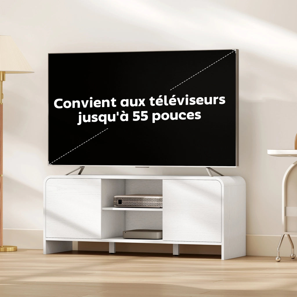 Mobile TV con 2 ante e ripiani ¨C Xylo ¨C Bianco 110x35x45cm