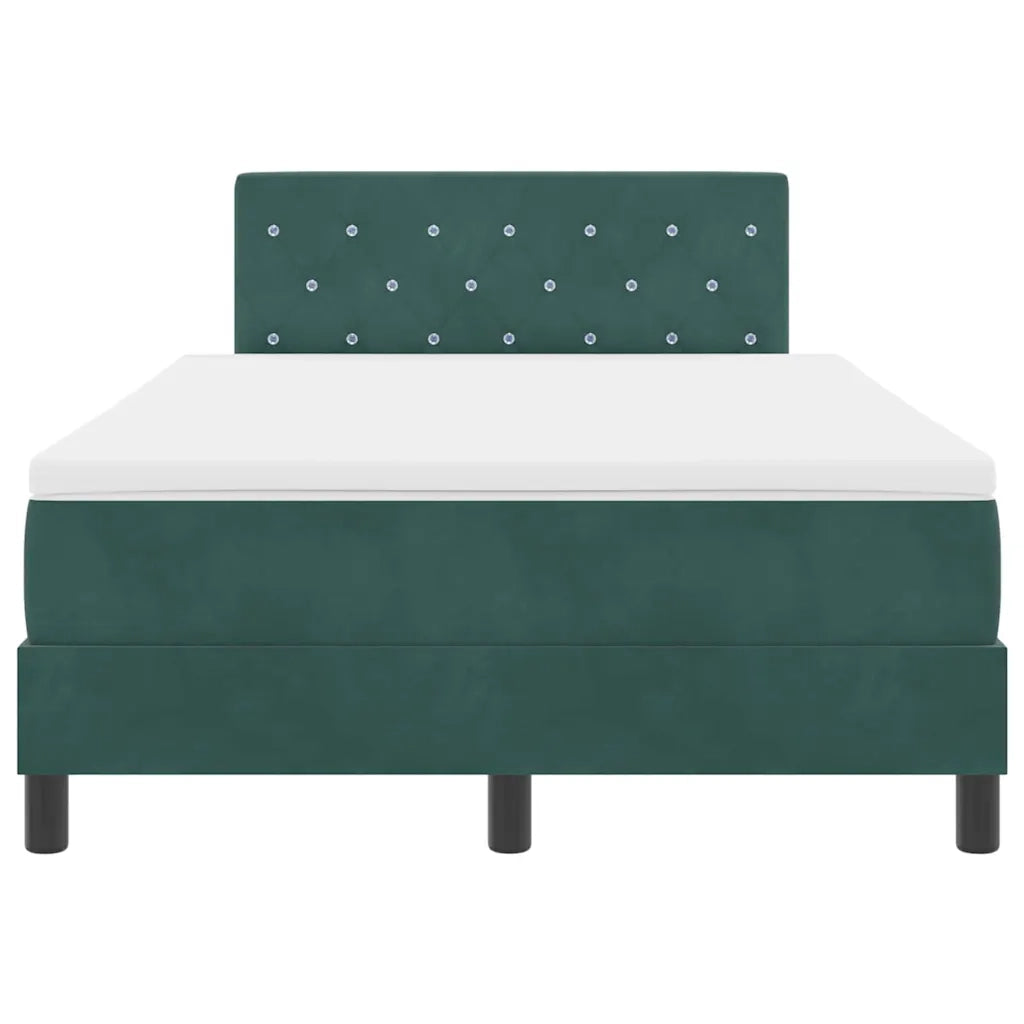 Letto a molle con materasso Verde Scuro 120 x 200 cm Velluto 3339101