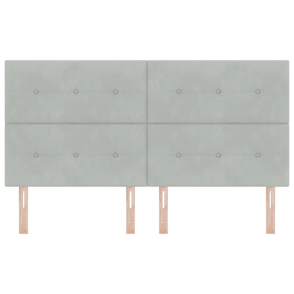 Testiera LED con strisce LED Grigio chiaro 180 cm Velluto 3338456