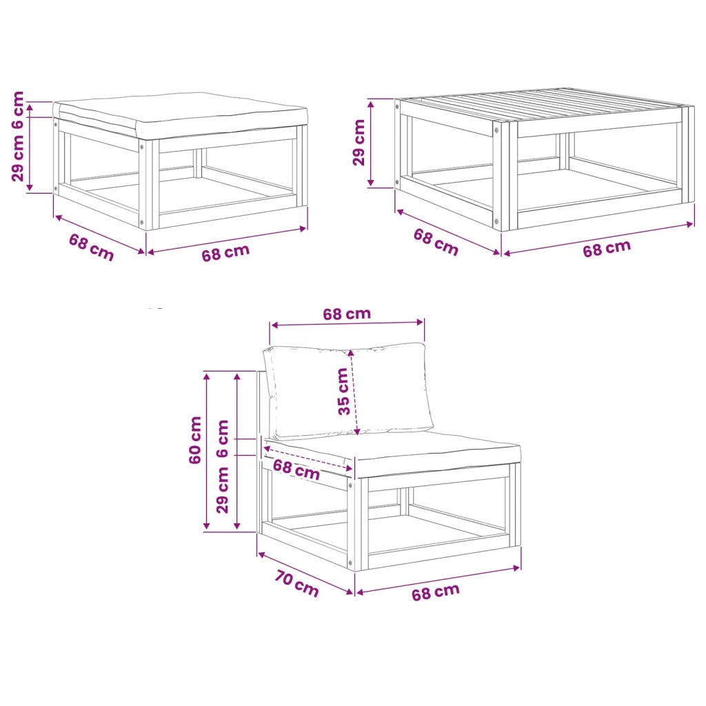 Set divani componibili con cuscini 3 pz 2 posto 42028333