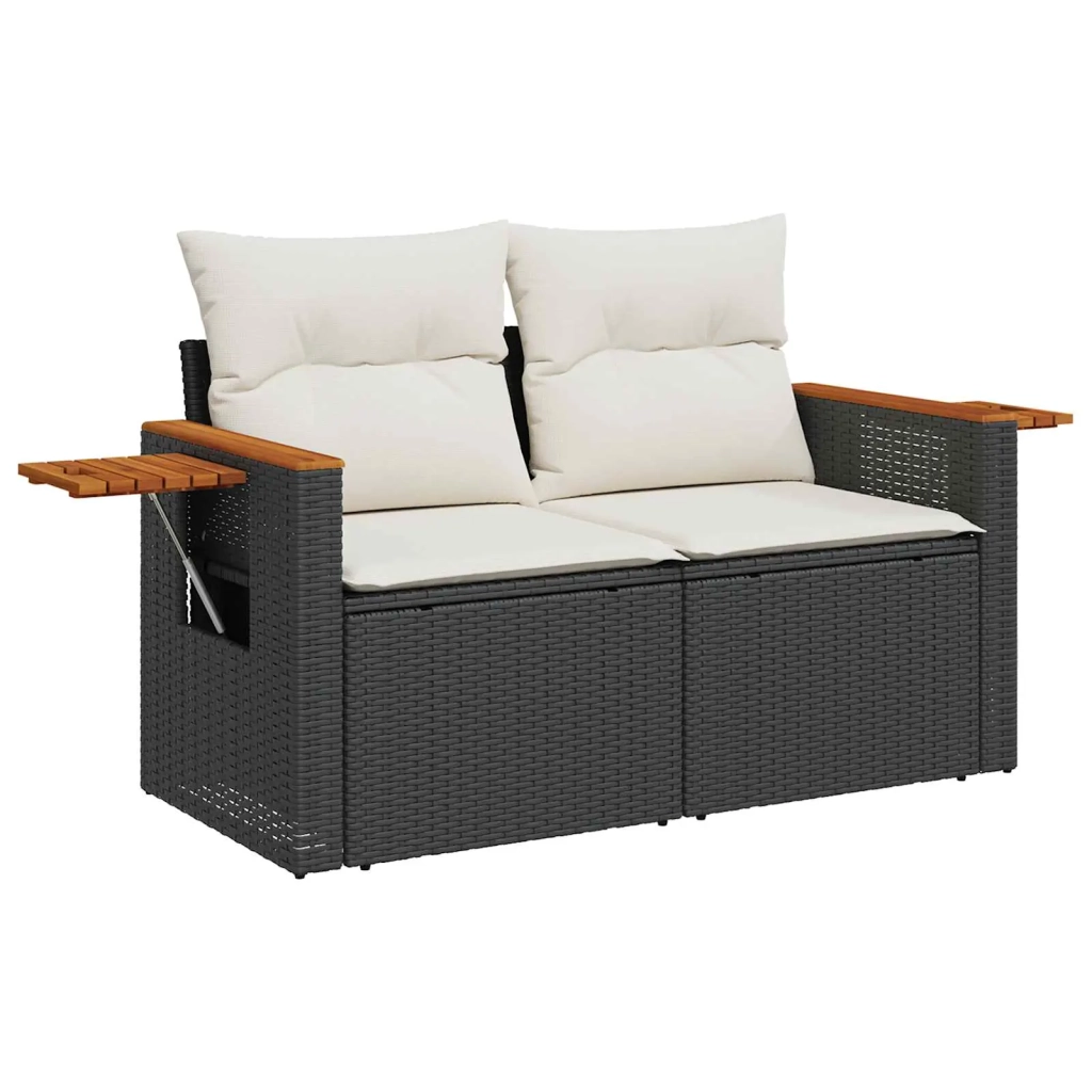 Set Divano da Giardino 8 pcs Nero polyrattan 3362985