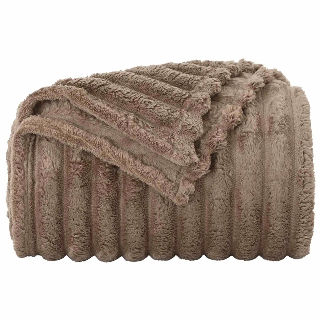 Coperte da Pile 6 pz Cammello 200 x 150 cm Panno