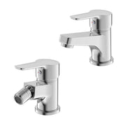 Set miscelatore lavabo e bidet cromato e piletta Mila