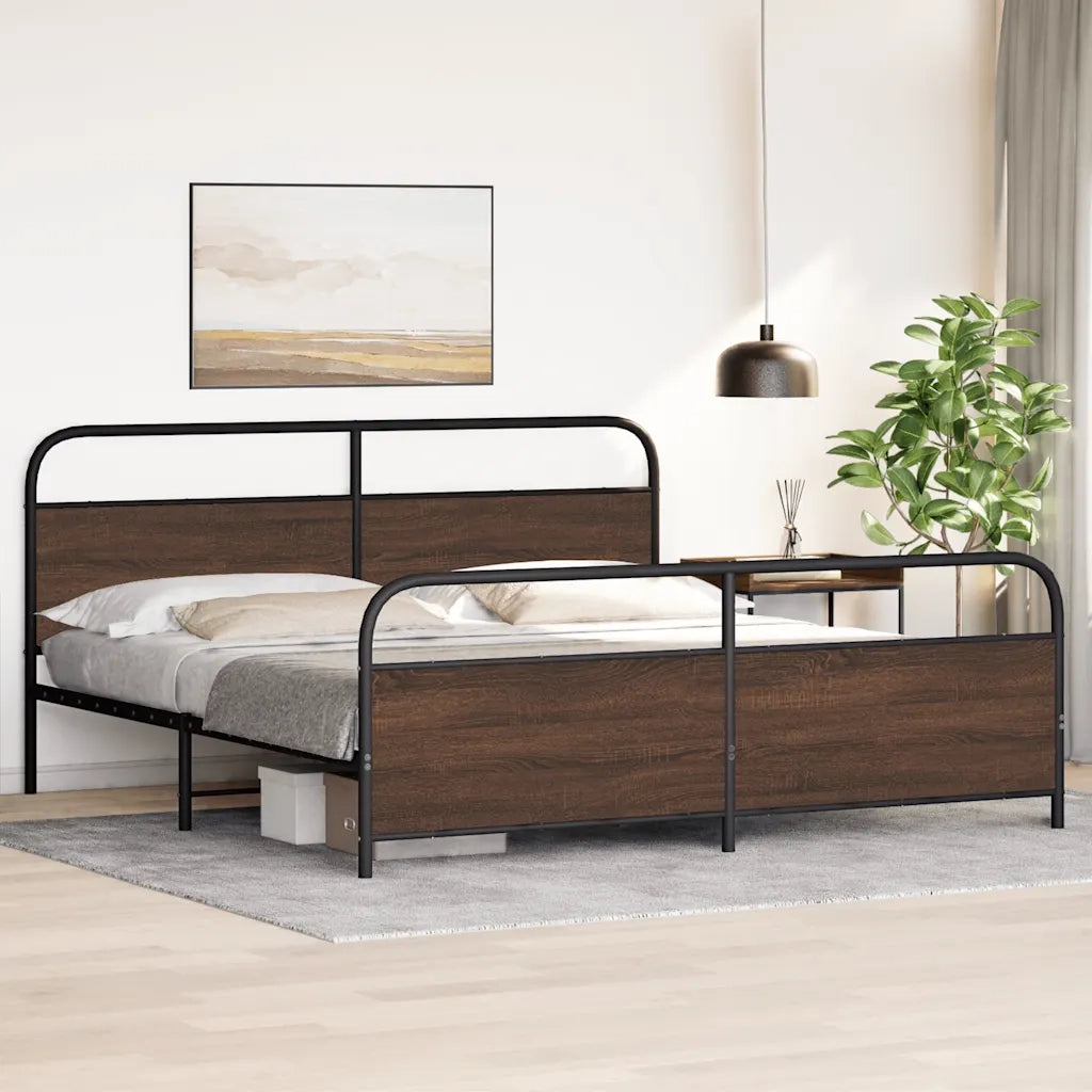 Giroletto senza Materaso in Metallo Rovere Marrone 200x200 cm 3318668