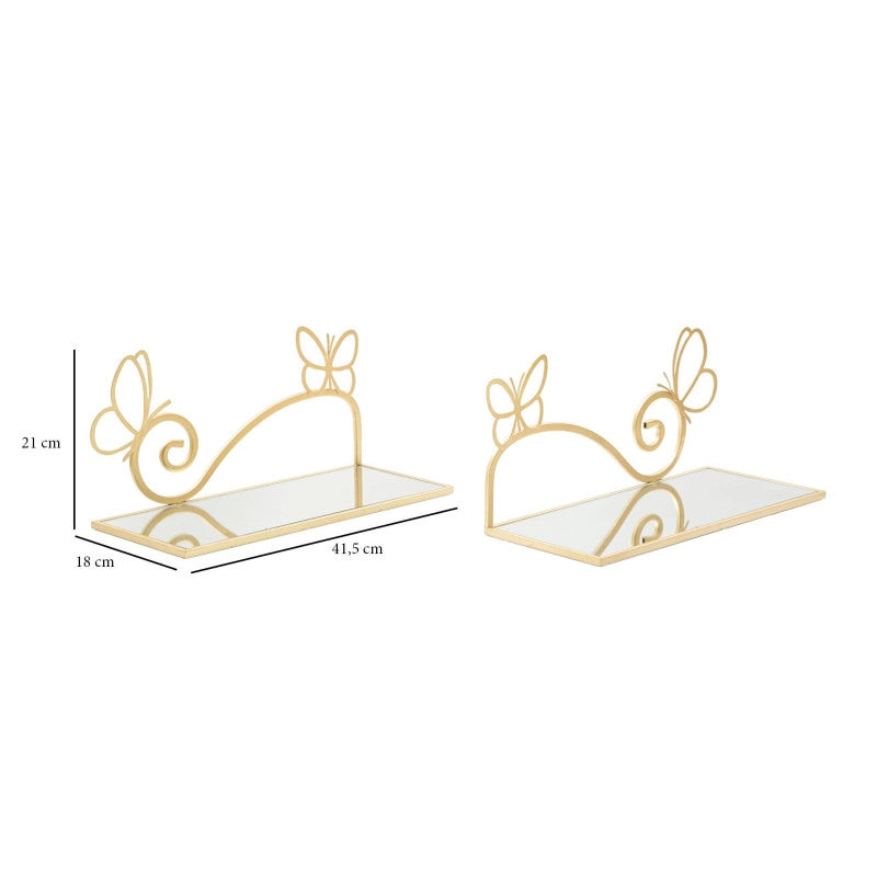 Comodino Mensola Butterfly Coppia cm 41,5x18x21
