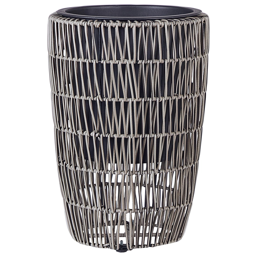 Set di 2 vasi in finto rattan con inserto marrone per interni ed esterni