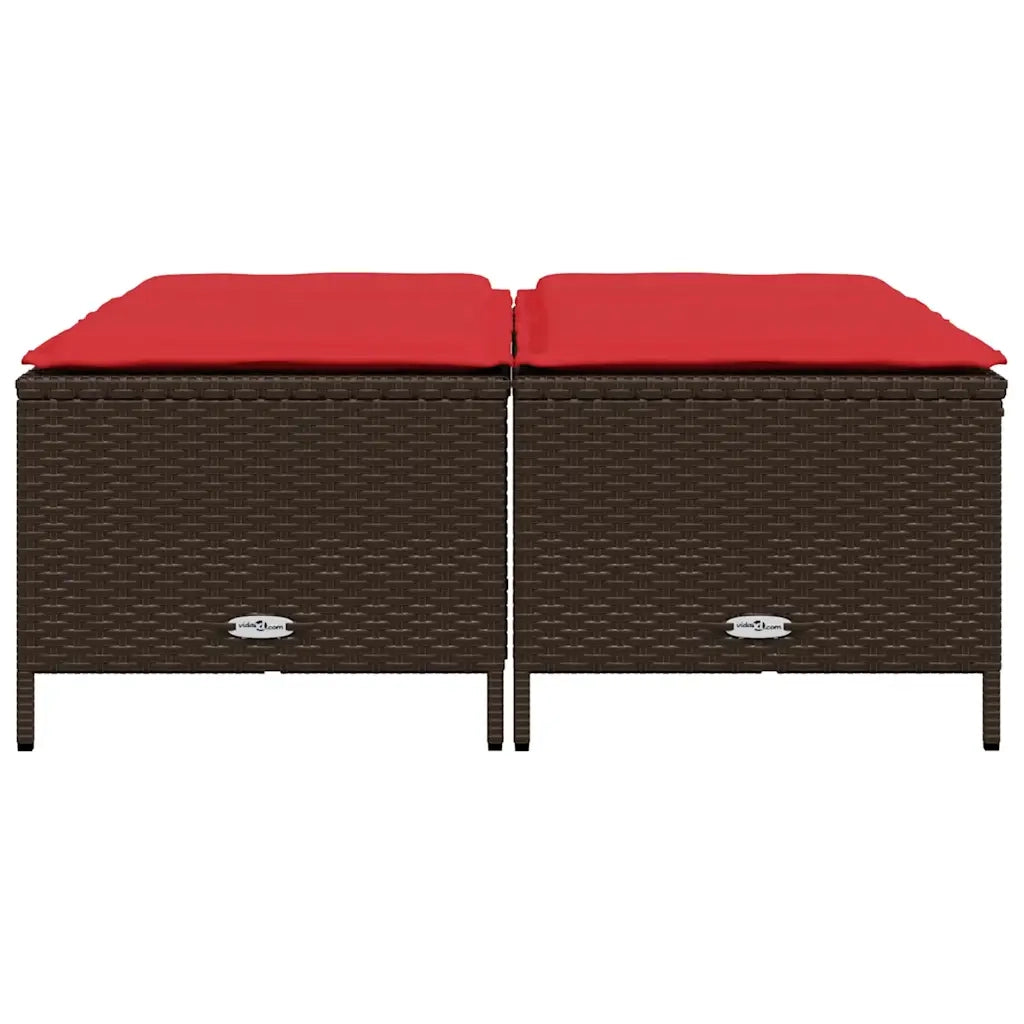 Sgabelli da giardino con Cuscini 4 pz in Polyrattan Marrone 368368