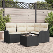 Set Divano da Giardino 5 pcs Marrone polyrattan
