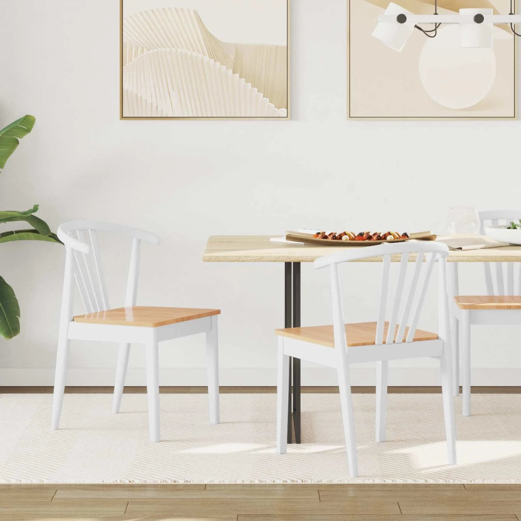 Sedia da pranzo 2 pcs bianco e naturale 42020398