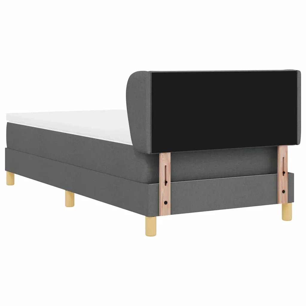 Letto a molle con materasso Grigio scuro 90 x 190 cm Tessuto 3340249