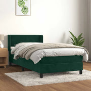 Giroletto a Molle con Materasso-Struttura Letto Verde Scuro 80x200 cm Velluto 740435