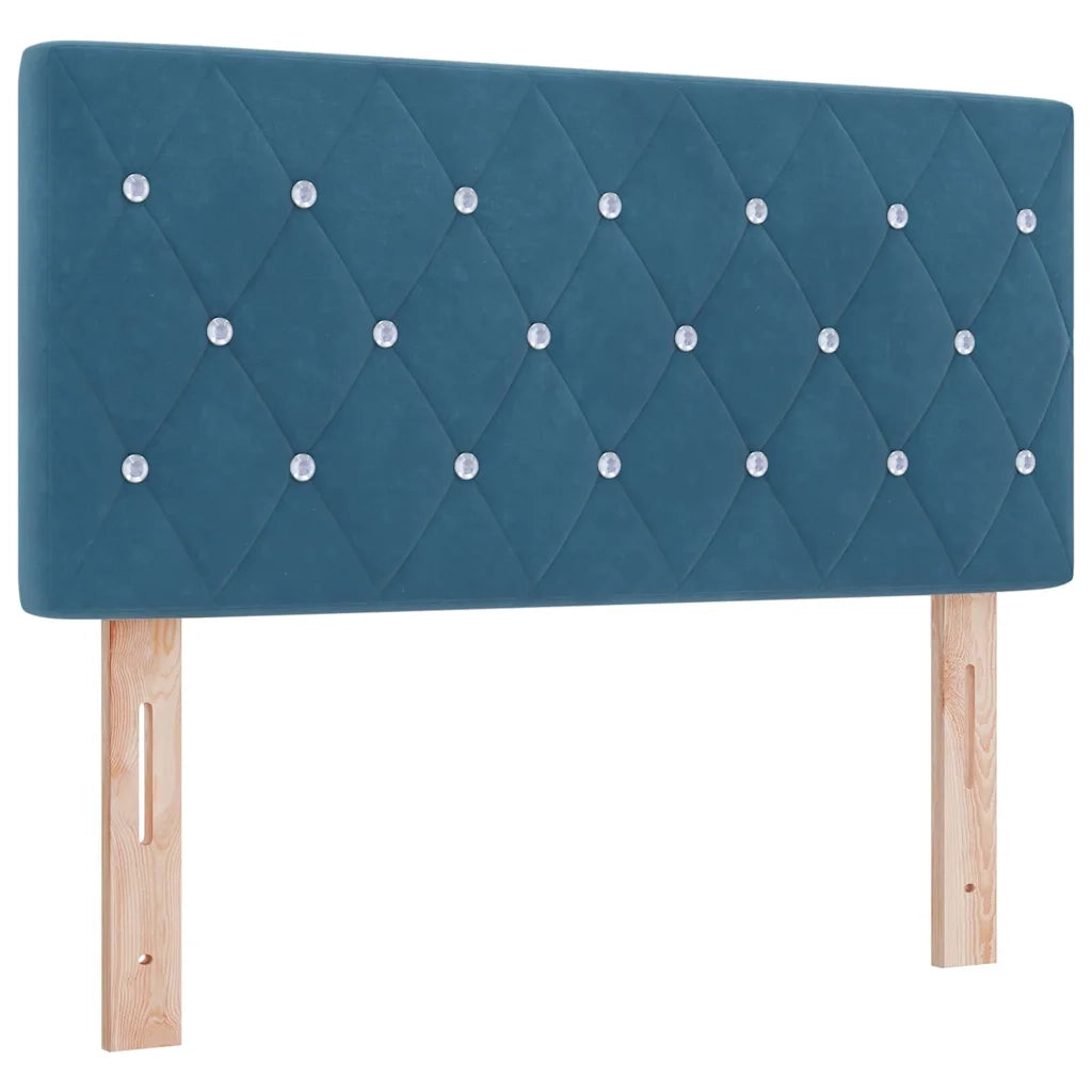 Letto a Sorgente LED con led Blu Scuro 100 x 200 cm Velluto