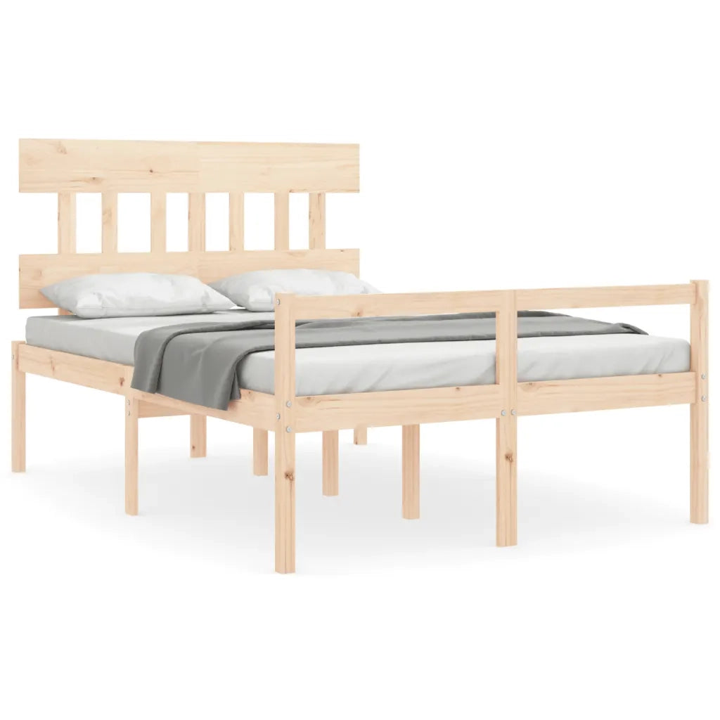Letto per Anziani con Testiera 140x190 cm in Legno Massello 3195396