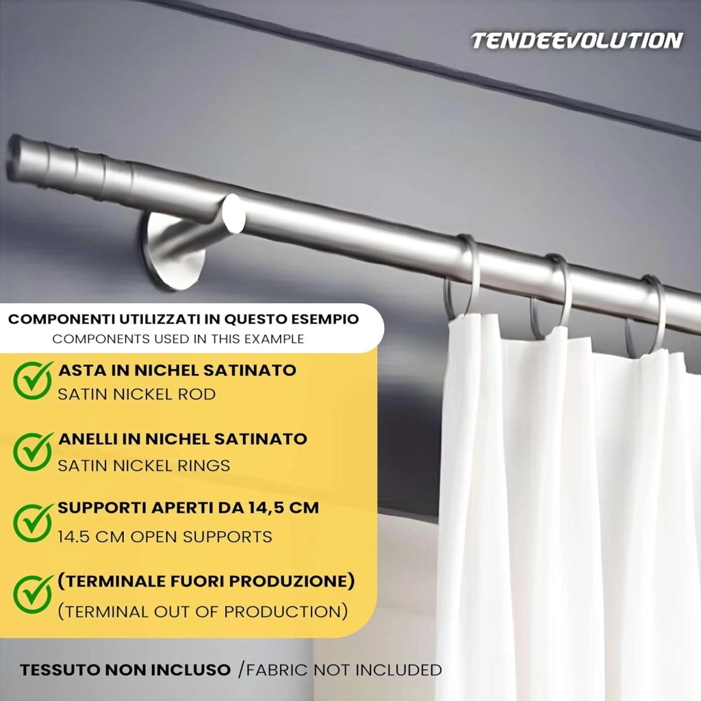 N°1 terminale modello gae per bastone diametro 20mm colore cromato