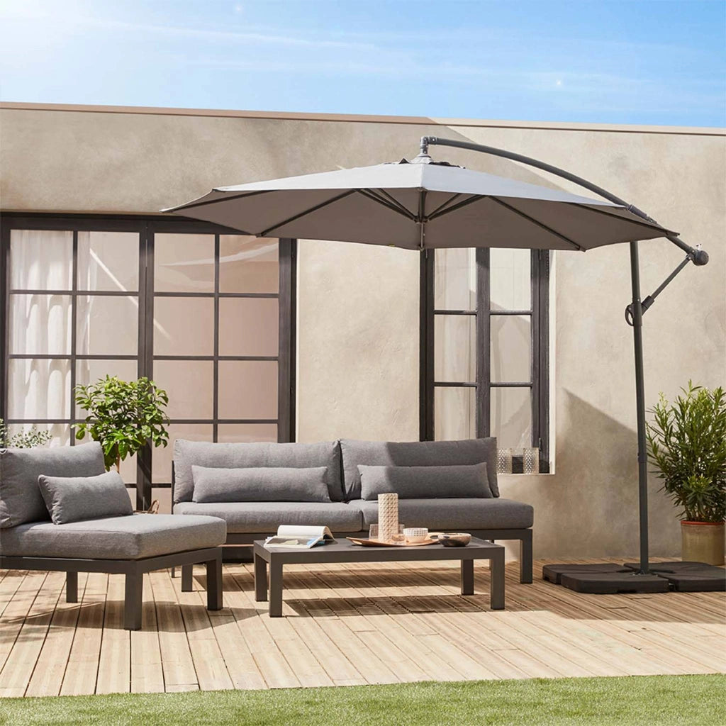 Ombrellone rotondo eccentrico, ø3,5m, grigio