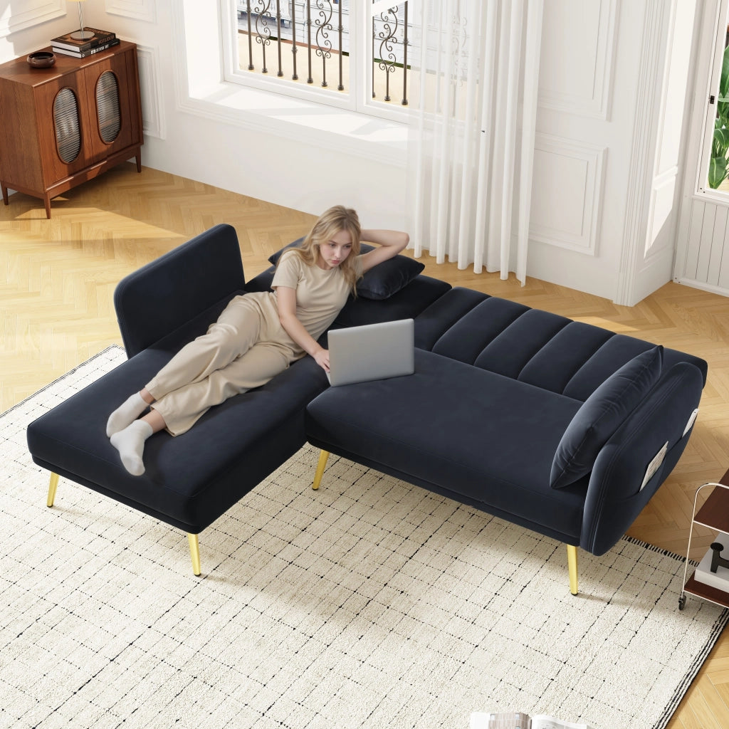 Divano letto angolare moderno - Zephmum - L-forma, funzione relax