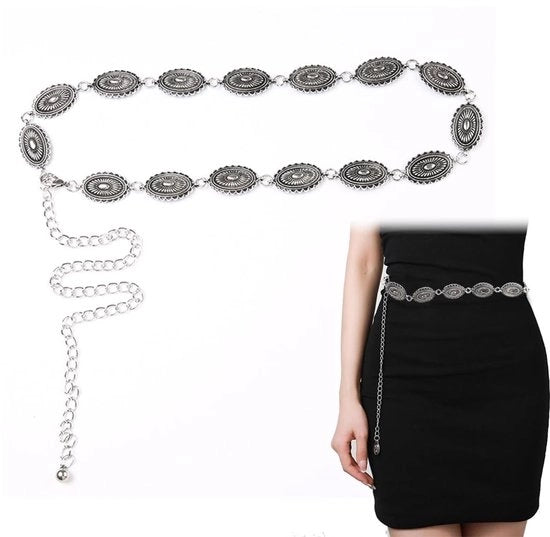 Cinturino per donna in acciaio inox con catena dorata - Cinturino estensibile - Cinturino sottile - Cinturino leggero - Design moda - Cinturino di alta qualità
