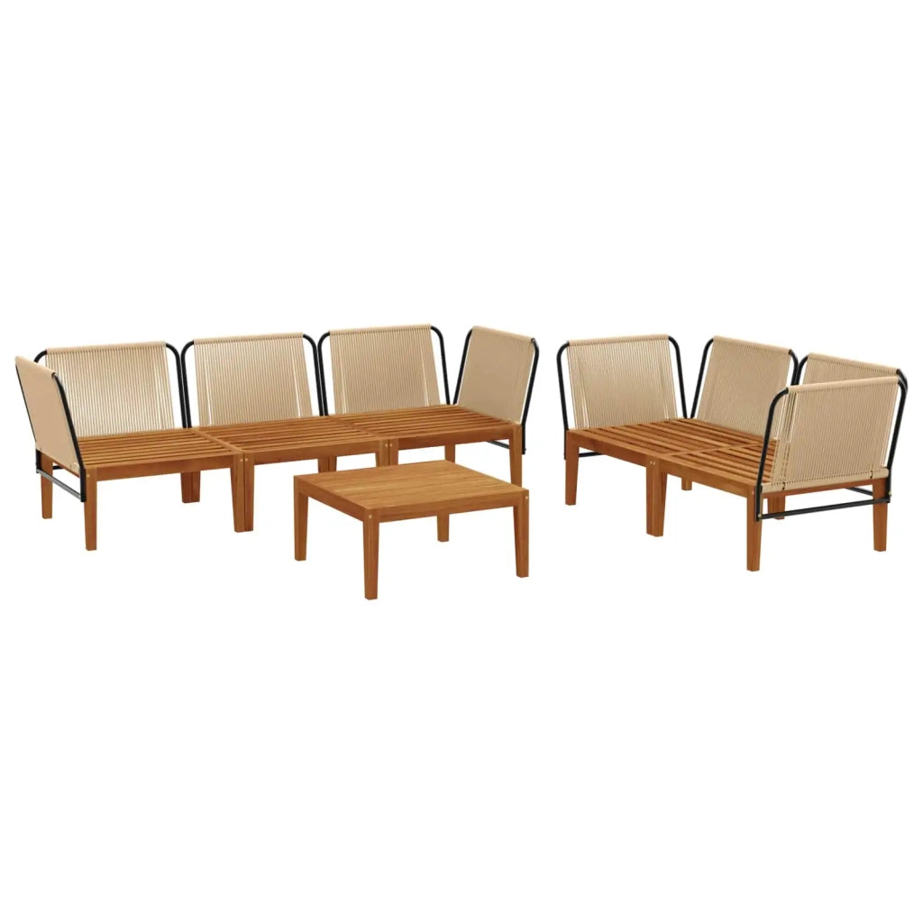 6 pcs Legno massiccio di acacia e corda Naturale 3407777