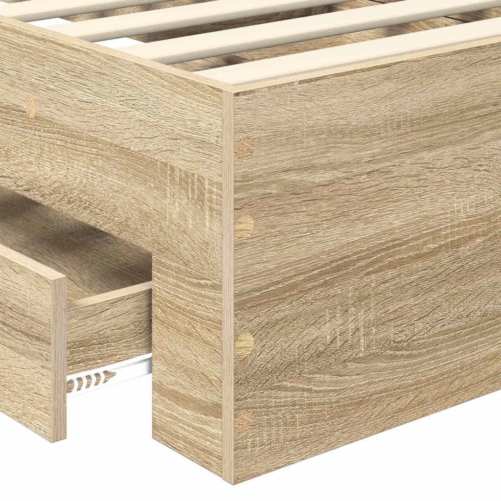 Struttura del letto con testiera Rovere Sonoma 100 x 200 cm 3409687