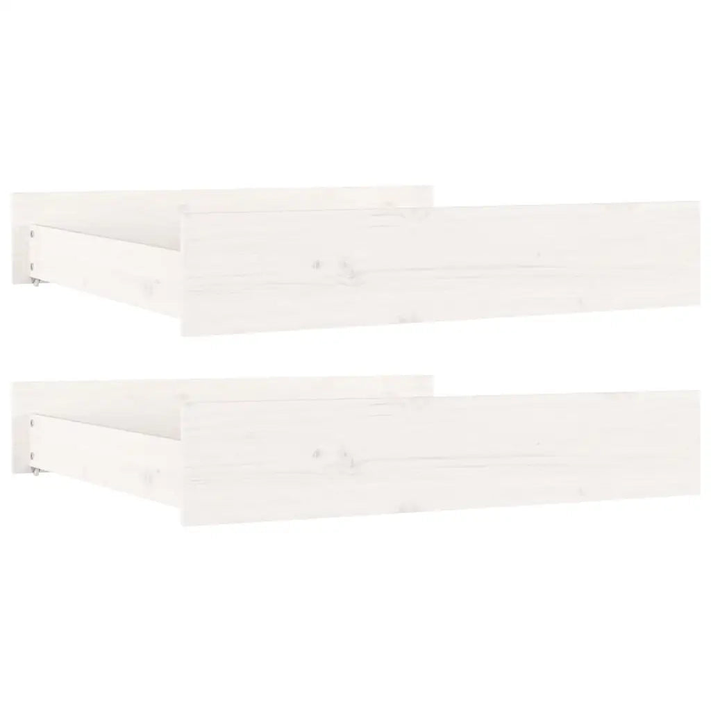Cassettoni da Letto 2 pz Bianchi in Legno Massello di Pino CFW3720453