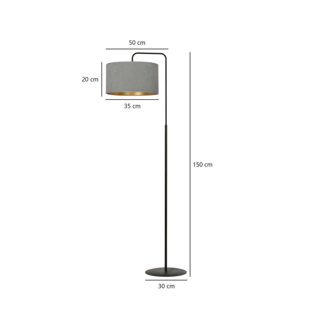 Lampada da terra Emibig Hilde 150cm E27 grigio/nero