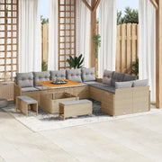Set Divano da Giardino 13 pcs Beige polyrattan