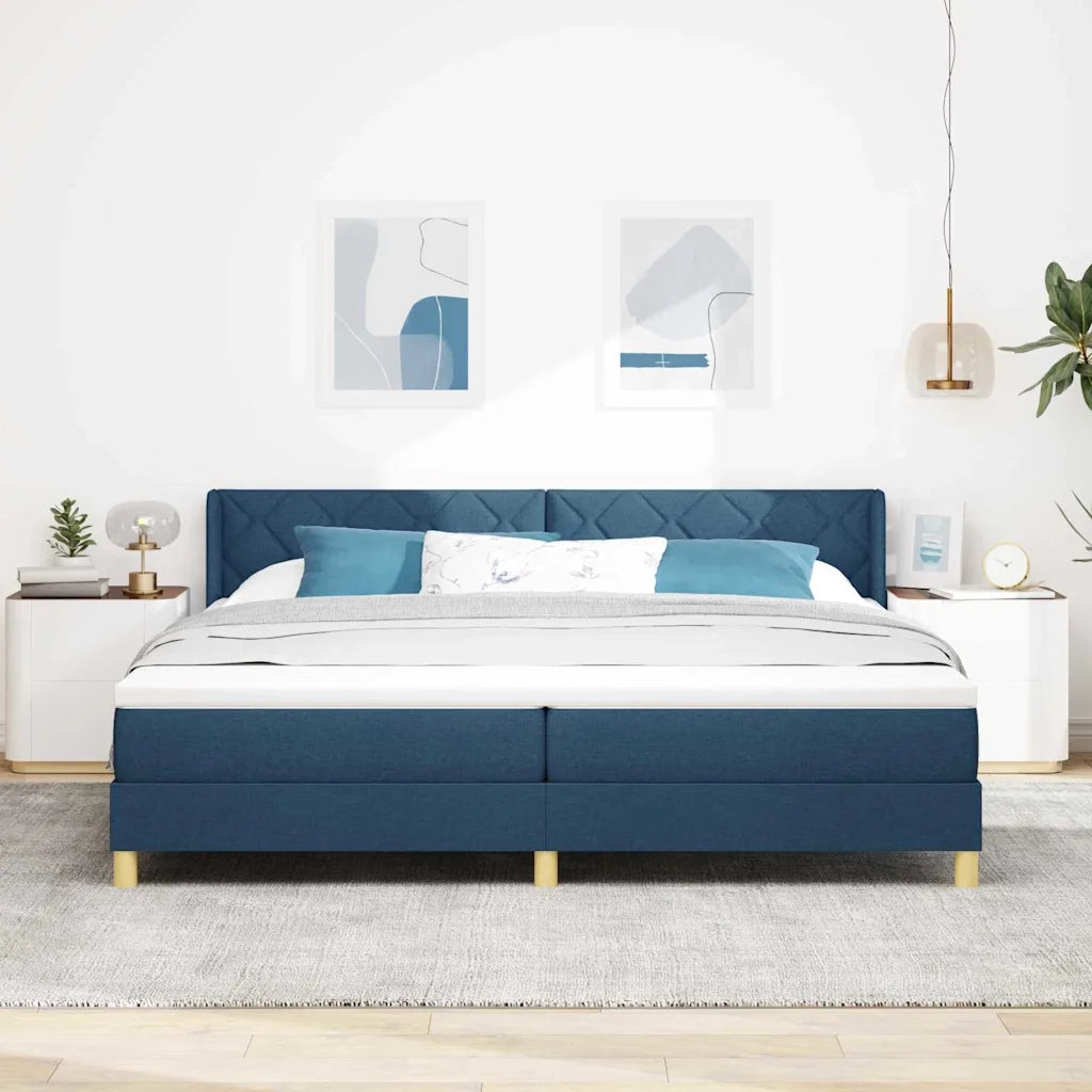 Letto a molle con materasso Blu 200 x 200 cm Tessuto 3341383