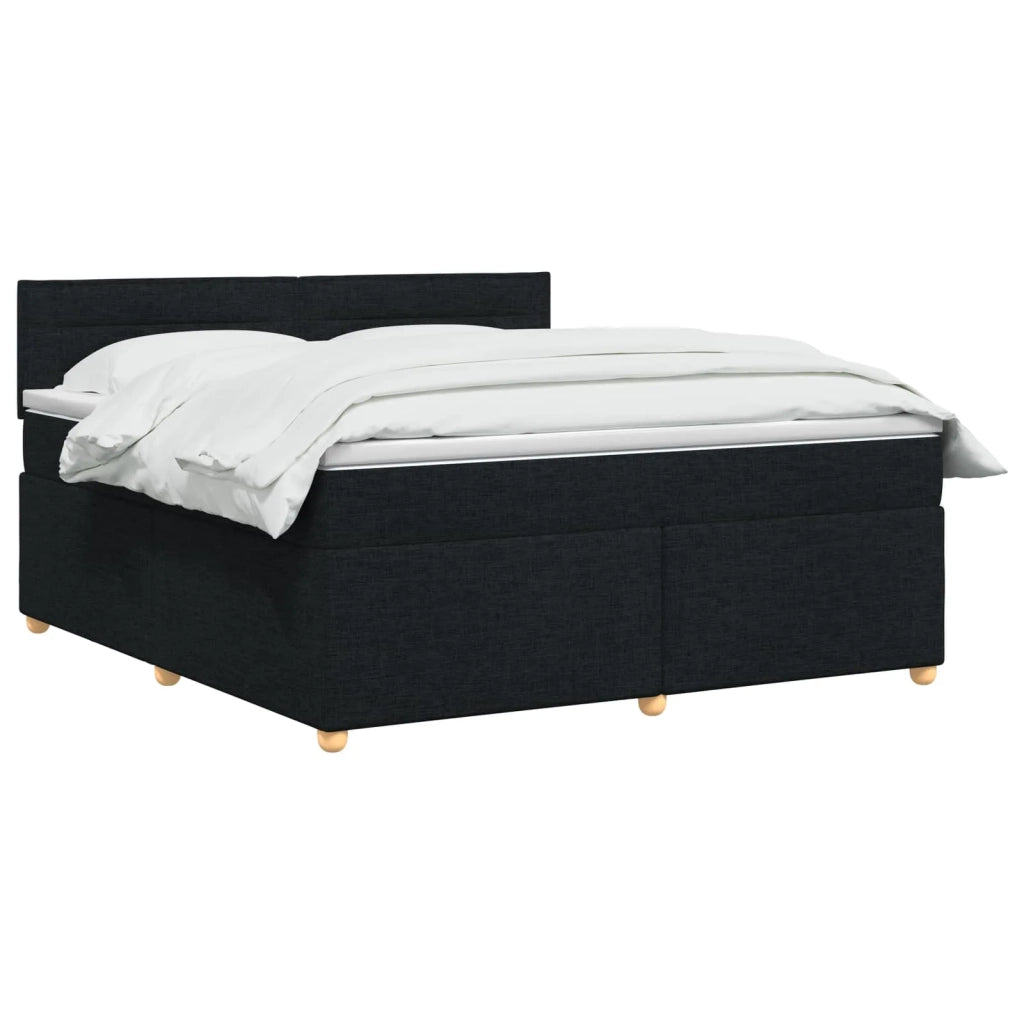 Letto box spring con materasso Nero 160 x 200 cm Tessuto 3450988