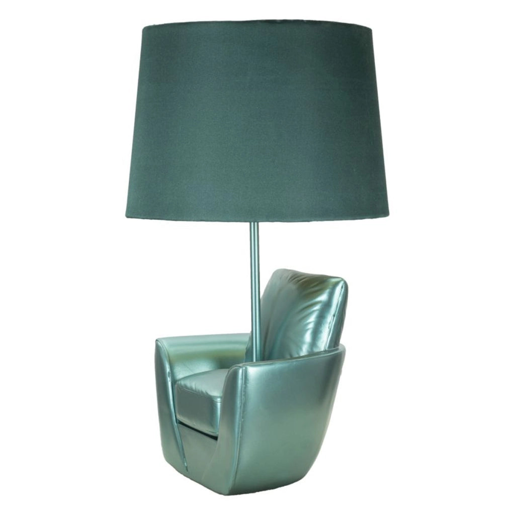 Lampada da Tavolo Poltrona 2, Blu, Poliresina, 26x26x43 cm
